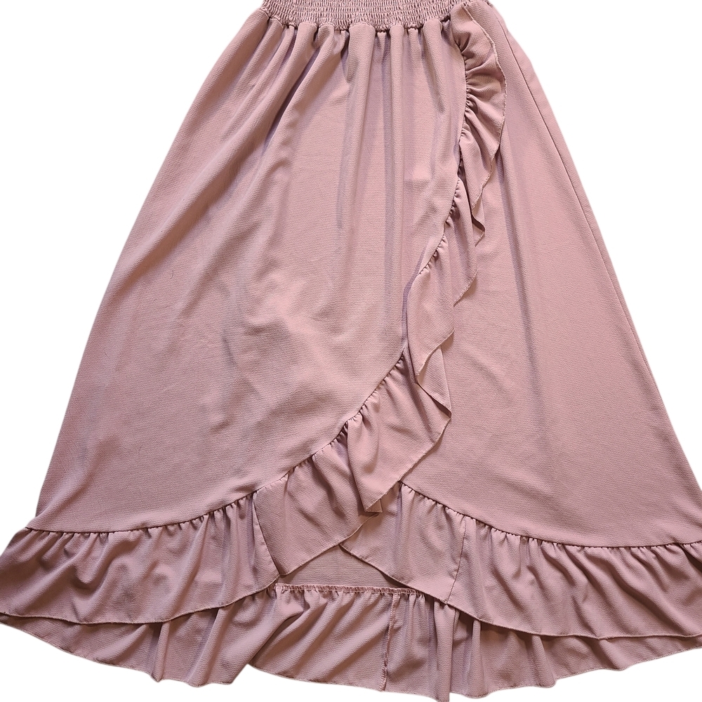 Boutique Dusty Rose Hi-Low Ruffle Dress Women 2XL Matching Mommy & Me - Picture 6 of 10